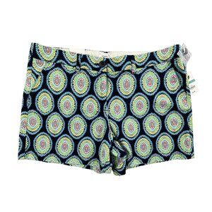 Crown & Ivy Shorts Womens 16 Navy Chino Geometric Print AOP Casual Summer New